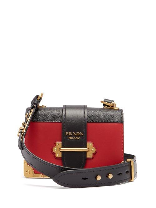 Matchesfashion.com Prada - Cahier Leather Cross Body Bag - Womens - Red