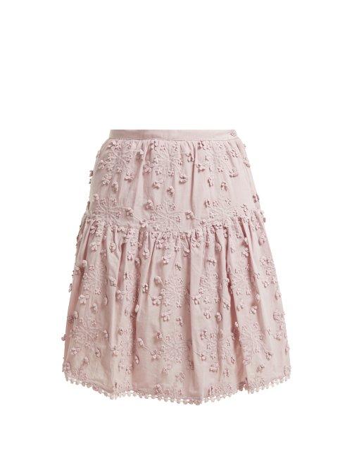 Matchesfashion.com See By Chlo - Embroidered Mini Skirt - Womens - Light Pink
