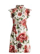 Dolce & Gabbana Peony-print Ruffle-trimmed Dress