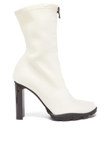 Alexander Mcqueen - Slim Tread Zip-front Neoprene Boots - Womens - Ivory