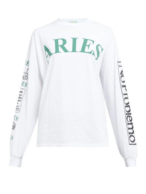 Matchesfashion.com Aries - Warriors Cotton Jersey T Shirt - Womens - White
