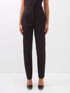Alexander Mcqueen - Wool Grain De Poudre Slim-leg Trousers - Womens - Black