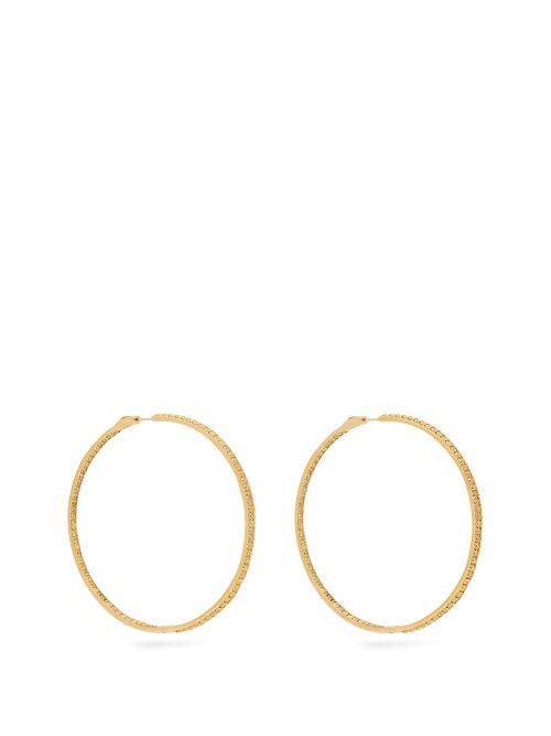 Matchesfashion.com Lynn Ban - Sapphire & Gold Vermeil Hoop Earrings - Womens - Yellow