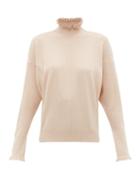 Matchesfashion.com Chlo - Ruffle Trimmed Cashmere Sweater - Womens - Light Brown