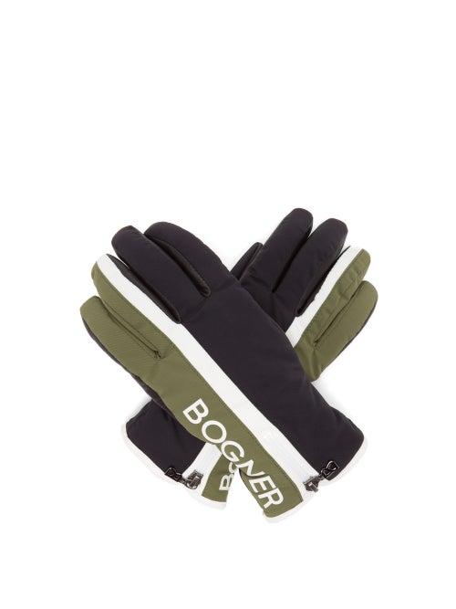 Matchesfashion.com Bogner - Feli Logo Print Ski Gloves - Womens - Khaki