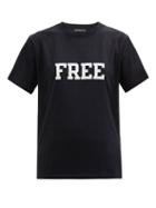 Balenciaga - Free-appliqu Cotton-jersey T-shirt - Womens - Black