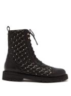 Matchesfashion.com Valentino - Rockstud Spike Quilted Leather Ankle Boots - Womens - Black