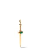 Jacquie Aiche - Dagger Diamond, Emerald & 14kt Gold Charm - Womens - Green Gold