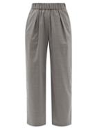 Ladies Rtw Alexandre Vauthier - Cropped Straight-leg Wool-blend Trousers - Womens - Grey