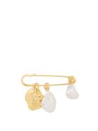 Matchesfashion.com Lizzie Fortunato - Memento Baroque Pearl Gold Plated Brooch - Womens - Gold