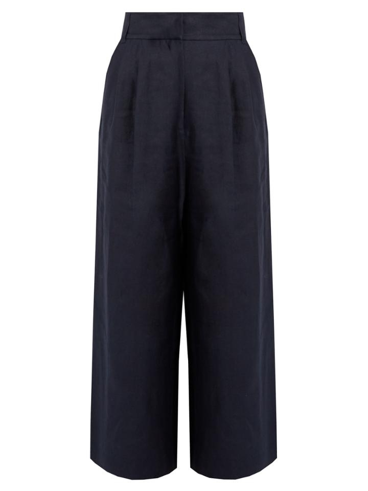 Tibi Hessian Linen Cropped Trousers