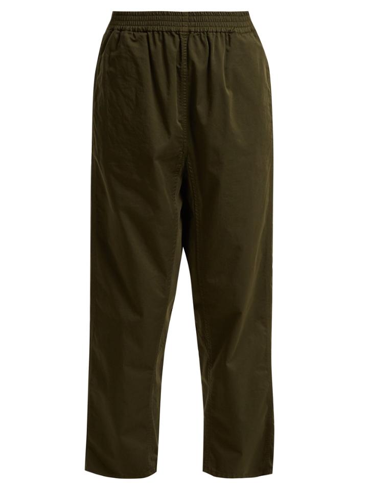 Mm6 Maison Margiela Straight-leg Cropped Cotton Trousers