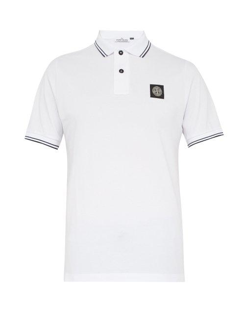 Matchesfashion.com Stone Island - Stretch Cotton Piqu Polo Shirt - Mens - White