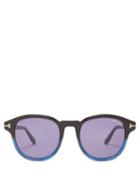 Matchesfashion.com Tom Ford Eyewear - Gradated Round Acetate Sunglasses - Mens - Black Blue