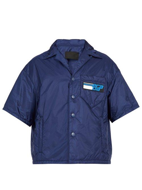 Matchesfashion.com Prada - Padded Short Sleeved Shirt - Mens - Blue