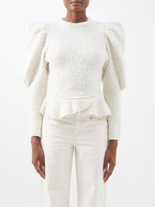 Isabel Marant - Giamili Puff-sleeve Knitted Top - Womens - Ivory