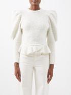 Isabel Marant - Giamili Puff-sleeve Knitted Top - Womens - Ivory