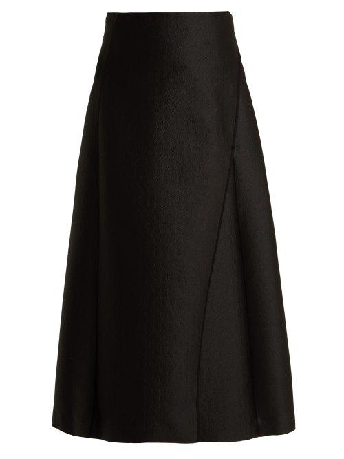 Matchesfashion.com Carl Kapp - Hera Wool Blend Wrap Skirt - Womens - Black