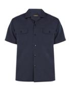 Matchesfashion.com Berluti - Point Collar Cotton Blend Shirt - Mens - Navy