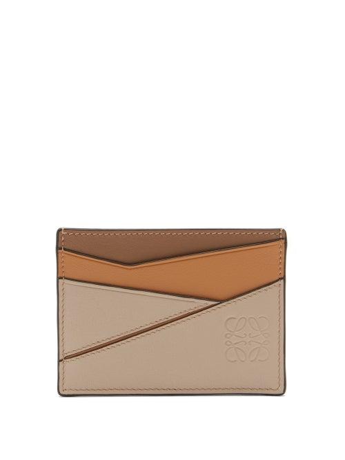 Matchesfashion.com Loewe - Puzzle Leather Cardholder - Womens - Tan Multi