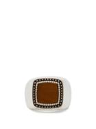 Matchesfashion.com Emanuele Bicocchi - Tiger's Eye And Sterling Silver Signet Ring - Mens - Silver