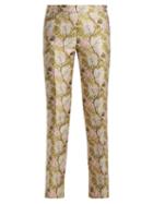 Matchesfashion.com Giambattista Valli - Floral Jacquard Kick Flare Trousers - Womens - Pink Multi