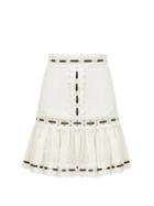Matchesfashion.com Zimmermann - Honour Cotton Pintuck Skirt - Womens - White