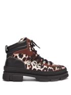 Matchesfashion.com Ganni - Leopard-print Shell And Leather Hiking Boots - Womens - Leopard