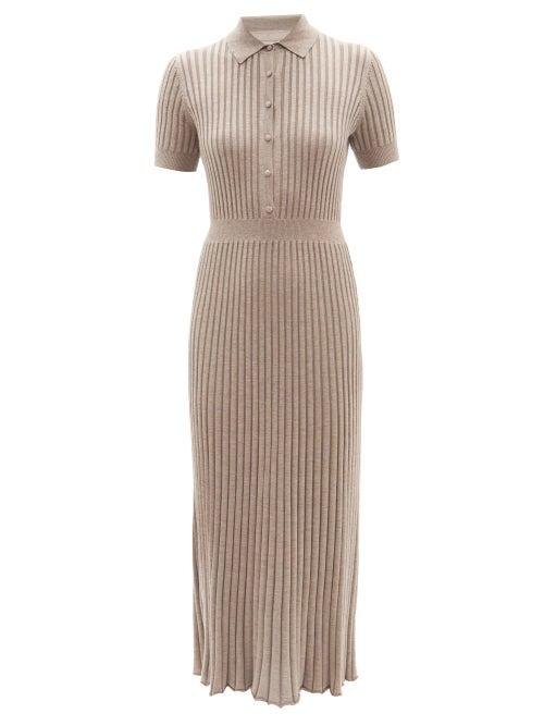 Gabriela Hearst - Amor Ribbed Cashmere-blend Dress - Womens - Beige