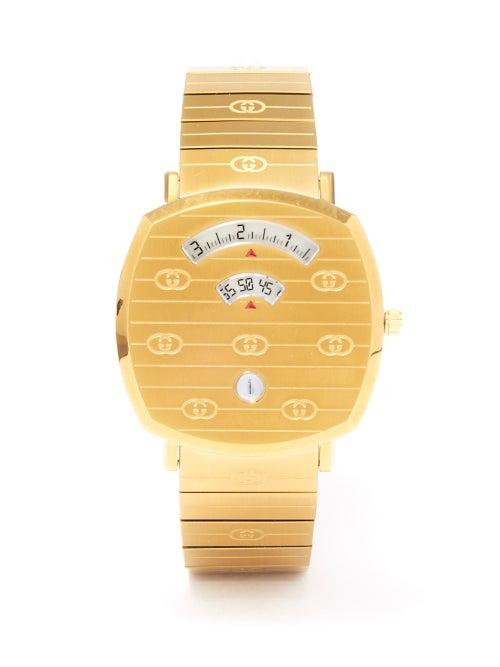 Gucci - Grip Two-window Gold Pvd Watch - Mens - Yellow