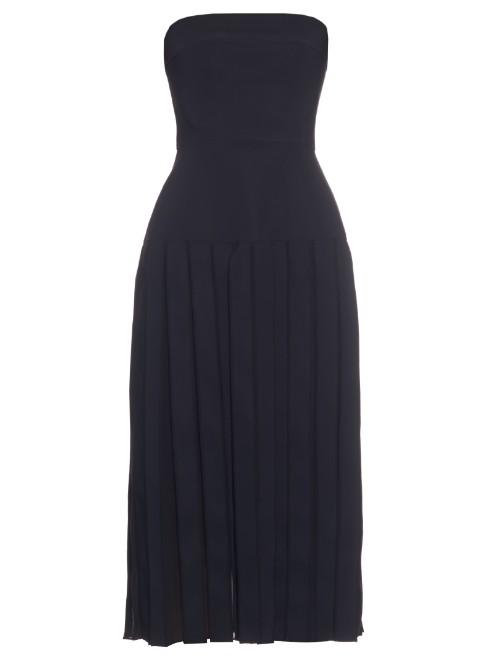 Dion Lee Pleated Cady And Silk-chiffon Dress