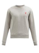 Matchesfashion.com Ami - Ami De Caur-logo Cotton-jersey Sweatshirt - Mens - Grey