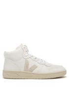 Veja - V-15 High-top Leather Trainers - Mens - Beige White