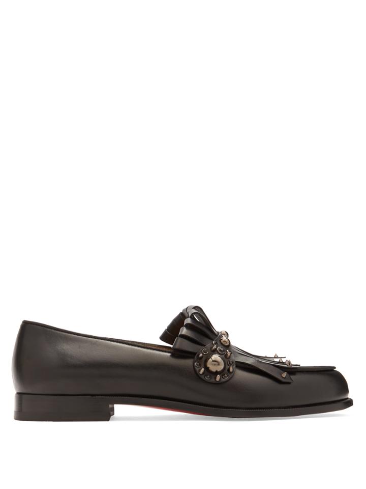 Christian Louboutin Casanono Embellished Leather Loafers