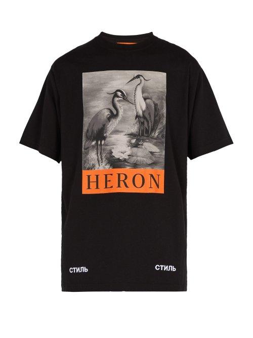 Matchesfashion.com Heron Preston - Heron Print T Shirt - Mens - Black