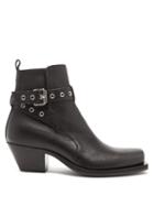 Matchesfashion.com Versace - Medusa-plaque Buckled Leather Boots - Mens - Black