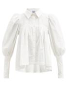Matchesfashion.com Thierry Colson - Wallis Gigot-sleeve Cotton Blouse - Womens - White