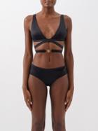 Versace - Criss-cross Bikini Top - Womens - Black