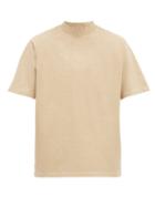 Matchesfashion.com Lemaire - Pigment Dyed Mock Neck Cotton Jersey T Shirt - Mens - Beige