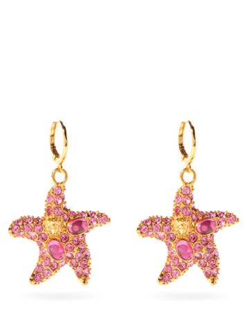 Matchesfashion.com Versace - Trsor De La Mer Crystal-starfish Earrings - Womens - Pink