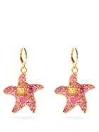Matchesfashion.com Versace - Trsor De La Mer Crystal-starfish Earrings - Womens - Pink