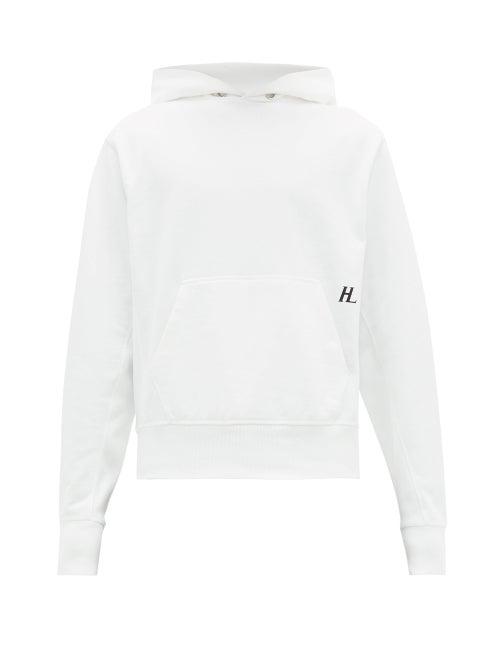 Matchesfashion.com Helmut Lang - Masc Logo Print Cotton Hooded Sweatshirt - Mens - White