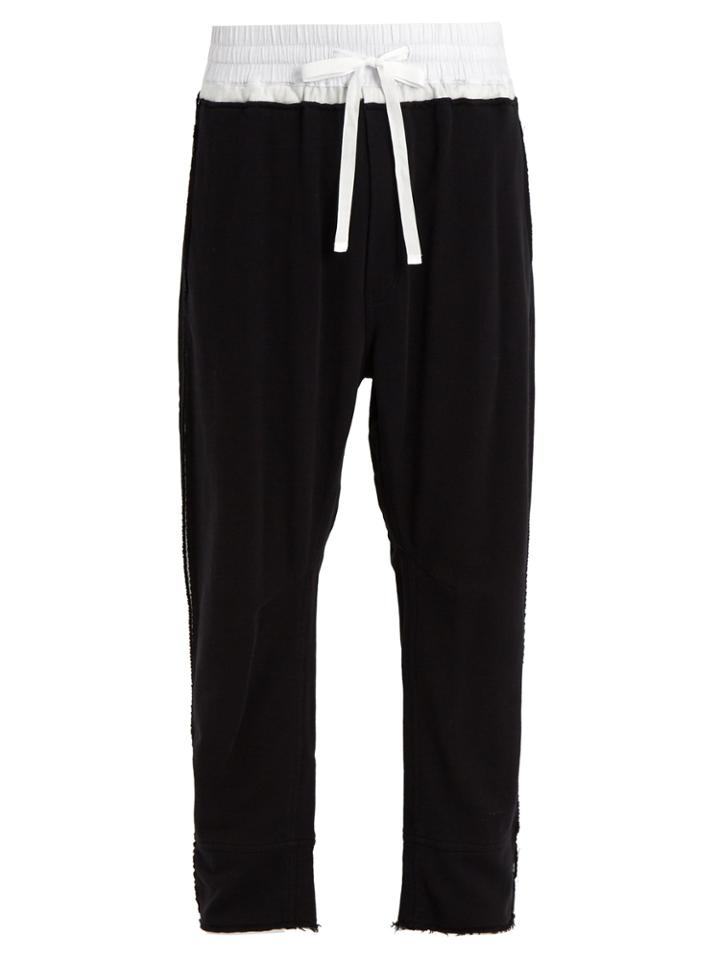 Haider Ackermann Contrast-waist Cotton-jersey Track Pants