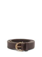 Matchesfashion.com Saint Laurent - Giglio Creased-leather Belt - Mens - Brown