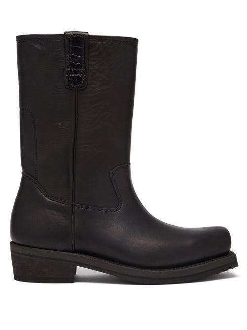 Matchesfashion.com Our Legacy - Flat Toe Leather Boots - Mens - Black