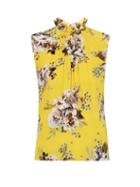 Matchesfashion.com Erdem - Ralph Carnation-print Crepe De Chine Blouse - Womens - Yellow Print