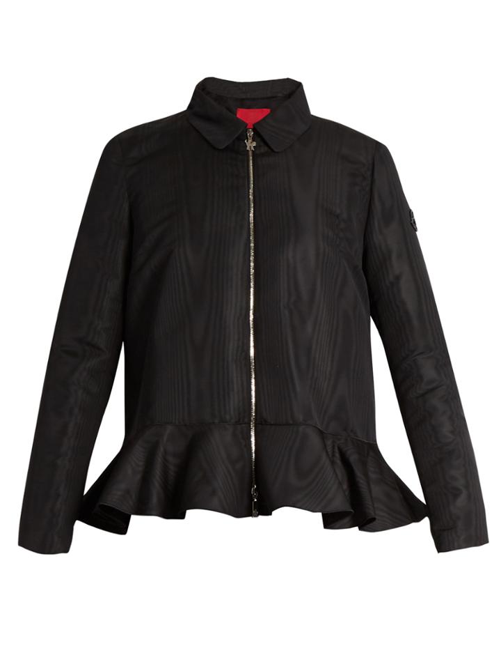Moncler Gamme Rouge Peplum Zip-through Faille Jacket