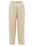 Jacquemus - Mela Pleated Canvas Wide-leg Trousers - Mens - Beige