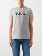 A.p.c. - Vpc Logo-print Cotton-jersey T-shirt - Mens - Grey