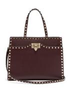 Matchesfashion.com Valentino - Rockstud Medium Leather Bag - Womens - Burgundy